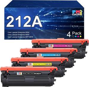 212A Toner Cartridges 4 Pack Replacement  212A Toner Works with HP Color Laserjet Enterprise M554, M555 Series,Color Laserjet Enterprise MFP M578 Series (Black,Cyan, Magenta, Yellow)
