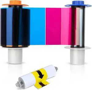 84051 YMCK Color Ribbon, Compatible with Fargo Hdp5000 / Hdpii Model Printer, Replacement for Fargo 84051 YMCK Color Ribbon, 84051ymck Full-Color Ribbon Yields 500 Prints, with Clean Spool
