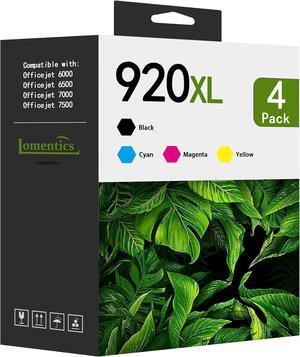 920XL High Yield Ink Cartridges (4-Pack, Black/Cyan/Magenta/Yellow) Compatible 920XL 920 XL Ink Cartridges Replacement  920XL 920 Ink Work with Officejet 6000 6500 6500A 7000 7500 7500A Printer