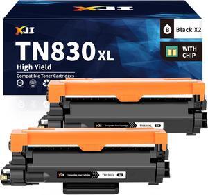 XJI TN830XL Black Compatible Toner Cartridges (2 Pack) Replacement for Brother TN-830XL TN830 XL TN-830 Ink, for HL-L2400D HL-L2405W HL-L2460DW HL-L2480DW DCP-L2640DW MFC-L2820DW MFC-L2820DWXL Printer