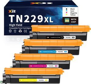 XJI TN229XL High Yield Toner Cartridges 4 Pack Replacement for Brother TN 229XL 229 229XXL TN229 XL TN229XXL Ink, for Brother HL L3220CDW L3280CDW L3300CDW MFC L3720CDW L3780CDW Printer (with Chip)