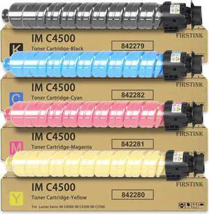 IMC4500 IMC6000 Toner Cartridges IM C4500 IM C6000 Toner Cartridge 842279 842280 842281 842282 Toner Replacement for Lanier Savin IM C6000 IM C4500 IM C5500 Printer(4-Pack)