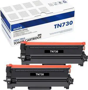 Ennovor TN-730 TN730 MFC-L2710DW Toner Cartridge: 2 Pack Black High Yield TN 730 TN760 Toner Compatible for HL-L2350DW DCP-L2550DW HL-L2395DW MFC-L2750DW Printer Ink