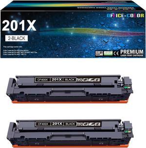 201A 201X Black High-Capacity Toner Cartridge Replacement  201X CF400X CF400A Works with HP Color Laserjet Pro MFP M277dw M252dw M277c6 M252 M277 Series Printer (2 Pack)