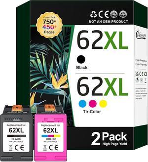 62XL Ink Cartridges Black and Color Replacement  Ink 62 HP 62 Ink HP 62XLWorks with HP Envy 5540 5549 5640 5660 7640 7645 OfficeJet Mobile 250 200 OfficeJet 5740 5741 8040 Printer (2 Pack)