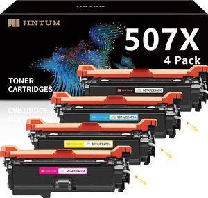 JINTUM 507A 507X Compatible Toner Cartridge Replacement  507A 507X Toner Cartridge Set CE400X CE401A CE402A CE403A for Enterprise M551 M551n M551dn M551xh M570dn M570dw M575f 575c (4-Pack)