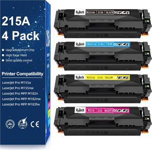 215A Toner Cartridge 4 pack,Replacement  215 A W2310A W2311A W2312A W2313A  Color Laserjet Pro MFP M182nw M183fw M155 M182 M183 Series Printer,With Chip,Black Cyan Yellow Magenta,No Fading