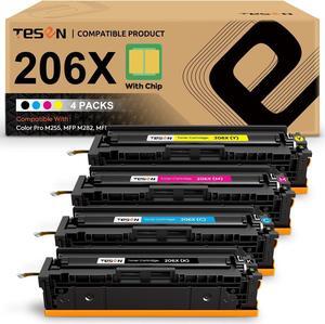 206X 206A Toner Cartridge High-Yield Set Compatible Replacement  206X W2110X W2111X W2112X W2113X  Color Pro MFP M283fdw M283cdw M282nw Pro M255dw M255nw M255 M283 Printer Ink (with Chip)