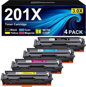 201X Toner Cartridges Compatible  201X 210A Toner Cartridges CF400X CF401X CF402X CF403X High Yield  Color Laserjet Pro MFP M277dw M252dw M277 M252 M277n (4-Pack Black Cyan Magenta Yellow)