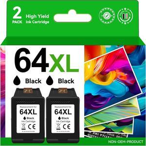 64XL Black Ink Cartridge  Printers  Ink 64 Compatible for Envy Photo 7855 7858 7155 6255 6200 7100 7800 Tango Series Envy Inspire 7900e 7955e 7255e 7950e Printer