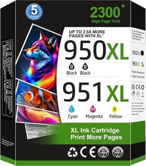 950XL 951XL Ink Cartridges Combo Pack  950 951 Ink Cartridges Combo Pack Use with HP 8600 8610 8630 8620 8615 76DW 251DW Printer(5 Pack, 2 Black, 1 Magenta, 1 Cyan, 1 Yellow)