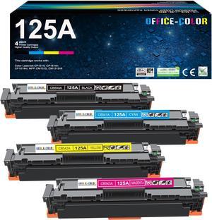 125A Toner Cartridges 4-Pack Works with HP Color Laserjet CM1312nfi CM1312 MFP,CP1215, CP1515, CP1518ni (Black,Cyan, Magenta, Yellow)