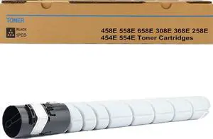 TN516 TN515 TN514 TN513 TN512 TN324 TN326 Black Toner Cartridges Compatible for Konica Minolta Bizhub 308E 458E 558E 658E 368E 454E 554E Printer Toner (1 Black) No Fading, No powder leakage, No Streak