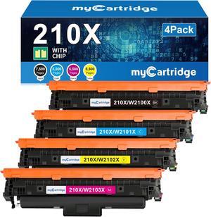 210X Toner Cartridges 4 Pack High Yield (with Chip) Compatible Replacement   210X 210A for Color Laserjet Pro MFP 4301fdw 4301fdn Pro 4201dw 4201dn Series Printer Ink W2100X W2100A (BCMY, 4-Pack)