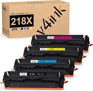v4ink 218X 3201dw Toner Cartridges Replacement for W2180X W2181X W2183X W2182X High Yield Toner Compatible with HP Color Pro 3201 3201dw MFP 3301 3301cdw 3301fdw 3301sdw Printer 4 Color Pack NO CHIP