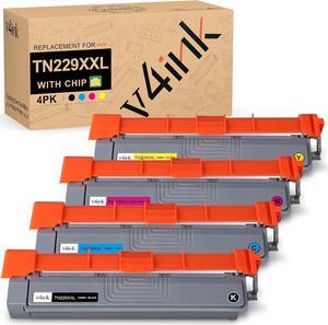 v4ink Compatible TN229XXL 4500 Pages Toner Replacement for Brother TN-229XXL TN229XXL Toner Cartridge Color Set for HL-L3295CDW HL-L8245CDW MFC-L3780CDW MFC-L8395CDW - 4-Pack Super High Yield