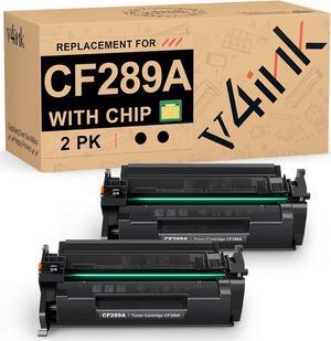 v4ink 89A Black Toner Cartridge 2 Pack (Latest Upgraded Chip) Compatible Replacement   89A 89X CF289A CF289X use in HP Enterprise M507n M507dn M507x M507dng MFP M528dn M528f M528c M528z Printer