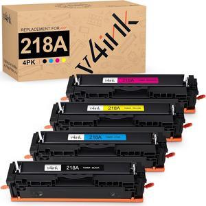 v4ink 218A (NO CHIP) 3201dw Toner Cartridges Replacement for W2180A W2181A W2183A W2182A Toner Compatible with HP Color Pro 3201 3201dw MFP 3301 3301cdw 3301fdw 3301sdw Printer 4 Color Pack