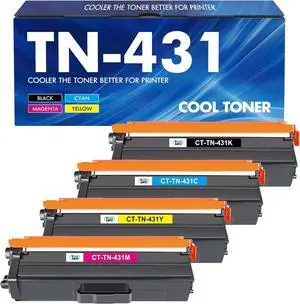 Cool Toner Compatible Toner Cartridge Replacement for Brother TN431 TN-431 Toner Cartridge TN431BK TN431C TN431M TN431Y HLL8360CDW MFCL8900CDW HLL8260CDW MFCL8610CDW HLL8360CDWT Printer (BCYM, 4 Pack)