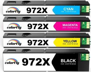 972X Ink Cartridges Compatible with HP 972X Ink Cartridges HP Pagewide Pro MFP 477DW Ink Cartridges Use with HP PageWide Pro MFP 377dw 477dw 477dn 577dw 452dw Printers (Black, Cyan, Magenta, Yellow)