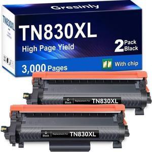 TN830XL TN830 Toner Cartridge Brother Printer Replacement for Brother TN830XL TN-830 TN830 Black for HL-L2460DW DCP-L2640DW HL-L2405W L2400D L2480DW MFC-L2820DW MFC-L2820DWXL TN830/TN830XL Toner,2P