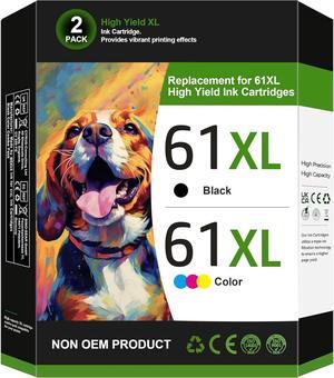 61XL Black/Color Ink Cartridges High Yield Replacement   Ink 61 HP 61 HP 61 Ink   Envy 4500 5530 4501 4502 DeskJet 1000 1010 1050 1510 2050 2510 2540 OfficeJet 2620 4630 Printer (2 Pack)