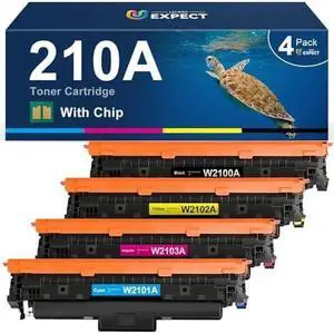210A Toner Cartridge 4 Pack with Chip Compatible   210A 210X for Color Laserjet Pro MFP 4301dw 4301fdw 4301fdn Pro 4201dw 4201dn Printer Ink W2100A W2100X | 210A Toner