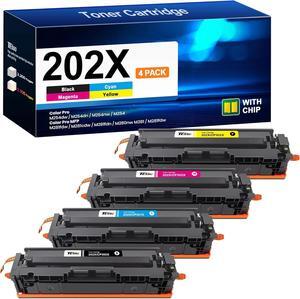 202X Toner Cartridges - 202X Black, Cyan, Magenta, Yellow High-Yield (4-Pack) | Works with HP Color Pro M281FDW, M281CDW, M254DW, Pro M254, MFP M281 Series, Replacement   202X HP 202A, CF500X