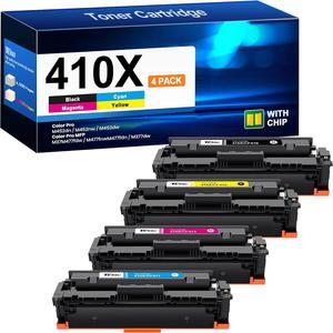 410X Toner Cartridge 4 Pack-Replacement   410A 410X Toner Cartridge 4 Pack Compatible with HP Color Laserjet Pro MFP M477fnw Toner, M477fnw Toner, M452dn M452nw M377dw Printer 4 Pack