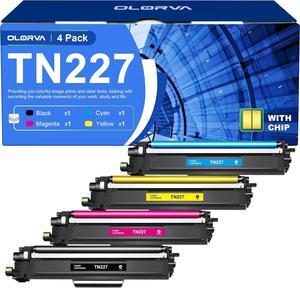 TN227 High Yield Toner Cartridge 4 Pack Replacement for Brother TN227 TN-227BK/C/M/Y High Yield Brother TN-223 to Work with Brother MFC-L3770CDW HL-L3290CDW HL-L3270CDW, 4 Pack