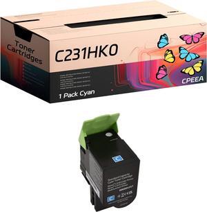 C231HK0 C231HC0 C231HM0 C231HY0 Toner Cartridges Compatible with Lexmark C2325dw C2425dw C2535dw MC2325adw MC2425adw MC2535adwe MC2640adwe Printers, High Yield 5000 Pages (Cyan)