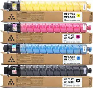 Ennovor MP C2003 MP C2503 MP C2004ex Toner Cartridge Compatible for 841918 841919 841920 841921 Toner for Lanier Savin Aficio MP C2003 MP C2503 MP C2004 MP C2004ex MP C2504 MP C2504ex Printer(4-Pack)