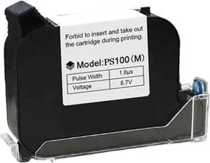 PS100 Quick Dry Inkjet Cartridge for Handheld Inkjet Printer Works On Paper Fabric Wood Ceramics Glass Various