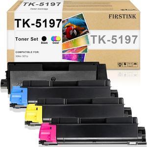 High Capacity TK-5197 Toner Cartridges TK 5197 TK-5197K TK-5197C TK-5197M TK-5197Y Toner Set Compatible for TASKalfa 306ci TASKalfa 307ci Printer (4 Pack)
