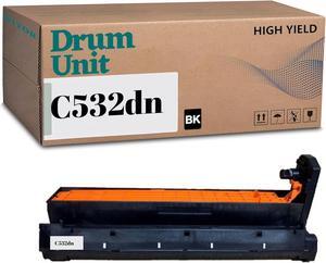 C532 Drum Unit Compatible for OKI 46484101 46484102 46484103 46484104 ,High Yield Work with C532 C532dn MC573 MC573dn Image Drum (1Black)