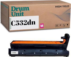 C532 Drum Unit Compatible for OKI 46484101 46484102 46484103 46484104 ,High Yield Work with C532 C532dn MC573 MC573dn Image Drum (1Magenta)