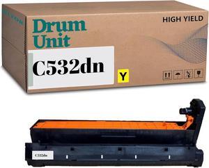 C532 Drum Unit Compatible for OKI 46484101 46484102 46484103 46484104 ,High Yield Work with C532 C532dn MC573 MC573dn Image Drum (1Yellow)