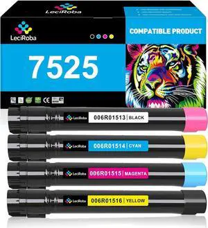 Ennovor LeciRoba 7525 Toner Cartridge Replacement for Xerox Workcentre 7525 7845 7835 7530 7535 7545 7556 7830 7845 7855 7970 7830i 7835i 7845i 7855i 7970 7970i Printer (4-Pack)