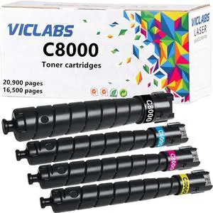 C8000 Toner cartridges Replacement for Xerox C8000 106R04046 106R04047 106R04048 106R04049 Toner cartridges for use in Xerox Versalink C8000 C8000DT C8000DTM Printers (4- Pack,BCMY)