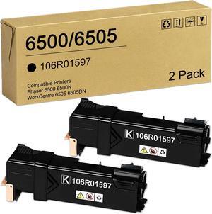 Phaser 6500|WorkCentre 6505 Toner Cartridge, 106R01597 Toner Replacement for Xerox Phaser 6500 6500N 6500DN WorkCentre 6505 6505N Printers (2 Black)