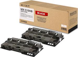 2 Pack MX-510HB Black Waste Toner Box MX-510HB High Yield 51,000 pages compatible Sharp MX-2600N MX-3100N MX-4100N MX-4101N MX-4110N MX-4111N MX-4140N MX-4141N MX-5000N MX-5001N Printer | MX510HB