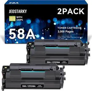 Compatible 58a hp Toner Cartridge Replacement for HP 58A CF258A 58X CF258X (with chip) Toner Cartridge for Laserjet Pro MFP M428fdw M404n M428fdn M404dn M430 Printer(2 Black)