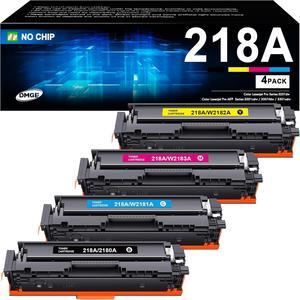 218A Toner Cartridges 4 Pack (No Chip) - Compatible Replacement   218A Toner Cartridges 4 Pack,   218X, Works   Color Laserjet Pro 3201dw MFP 3301fdw 3301cdw 3301sdw Printer | W2180A