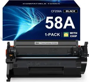 58A Compatible Toner Cartridge Replacement   58A CF258A with Chip Work with HP Pro M404dn M304 M404n MFP M428dw M428fdn M428fdw Enterprise M406 MFP M430 1-Pack Show Ink Level