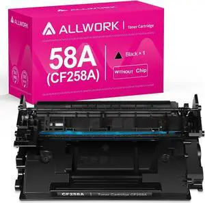 58A CF258A Toner Cartridge Black (no chip) Compatible Replacement for HP 58A CF258A 58X CF258X Laserjet MFP M428fdw M428dw M428fdn Pro M404n M404dn M404dw M404 M428 M406 Toner Laser Jet Printer
