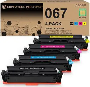 067 Toner Cartridge Set Replacement for Canon 067 067H Toner Cartridge Compatible With Canon Color ImageCLASS MF653Cdw MF656Cdw LBP632Cdw MF654Cdw LBP633Cdw MF650C LBP630C Series Printers 4-Pack Color