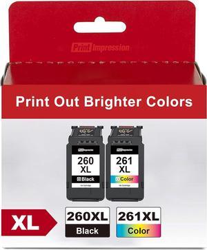 260XL and 261XL Ink Cartridges Replacements   Printer Ink 260 and 261 Combo Pack PG-260 CL-261 Use for TR7020a TR7020 TR7022a TR7022 TS6420a TS6420 TS6400 TS5320 (2 Pack-1 Black,1 Tri Color)