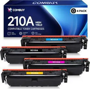 210A 210X Toner Cartridges 4 Pack 210X (with Chip) Replacement   210X W2100A W2100X 210A Toner Cartridges Work for Color Laserjet Pro MFP 4301fdw 4301fdn 4201dw 4201dn Series Printer (BK/Y/C/M)