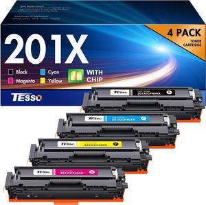 201X 201A Toner Cartridges 4 Pack-High Yield Replacement   201X 201A Black Toner Cartridge High Yield   MFP M277dw Toner Cartridges, Color Laserjet Pro M252dw M252n M277 M277c6, CF400X