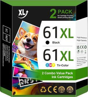 61XL Ink Cartridge Black and Color Replacement   Ink 61 HP 61 Ink HP 61XL for Envy 4500 4501 4502 5530 5535 1000 1010 1050 1510 2050 2510 2540 3000 3050 3510 2640 4630 4635 Printer (2 Pack)